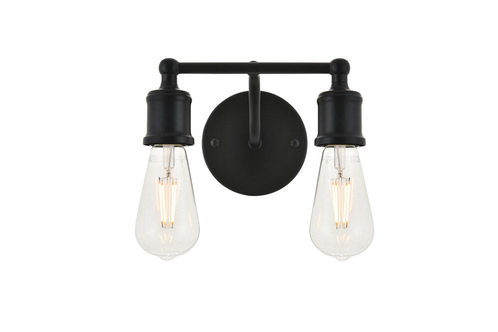 Elegant Furniture & Lighting - Serif 2 light black Wall Sconce - LD4028W9BK veiw 1