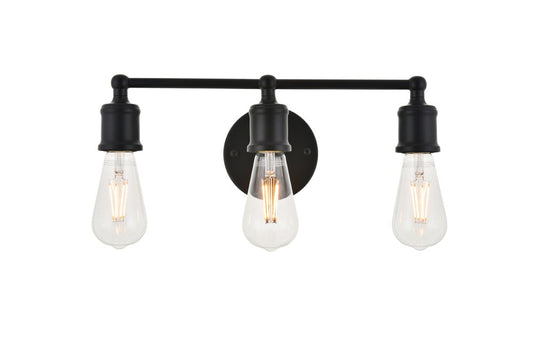 Elegant Furniture & Lighting - Serif 3 light black Wall Sconce - LD4028W16BK veiw 1