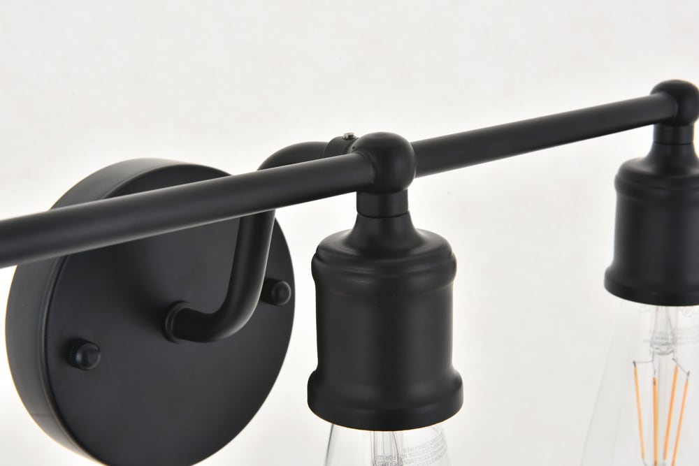 Elegant Furniture & Lighting - Serif 3 light black Wall Sconce - LD4028W16BK veiw 3