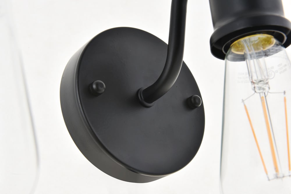 Elegant Furniture & Lighting - Serif 3 light black Wall Sconce - LD4028W16BK veiw 4