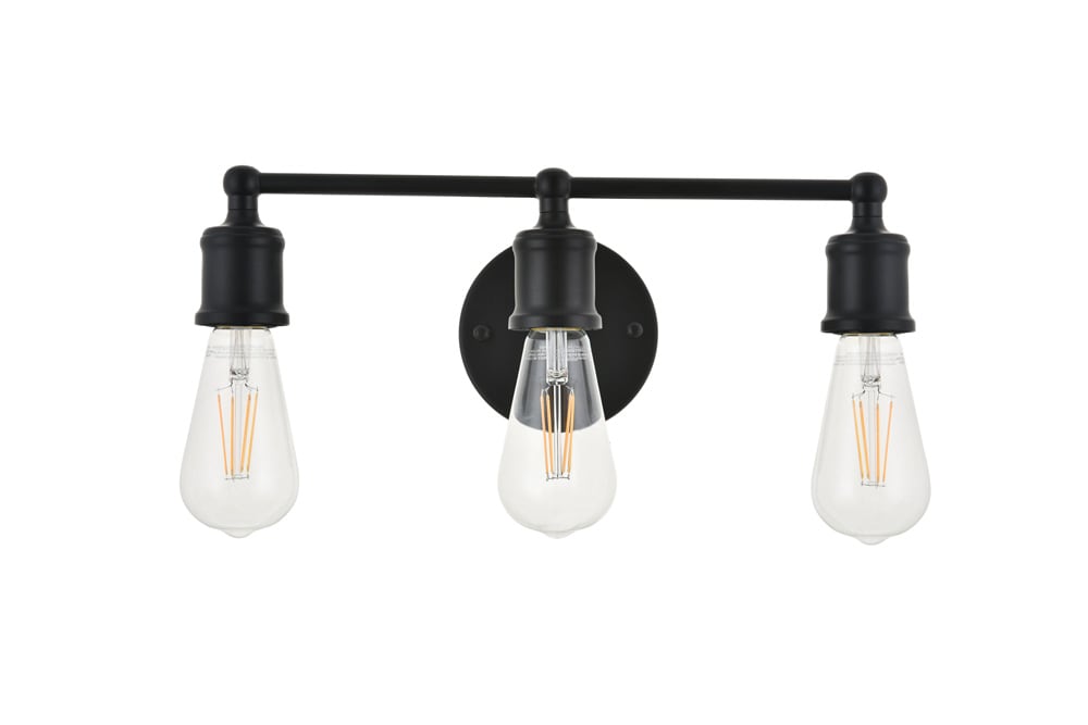 Elegant Furniture & Lighting - Serif 3 light black Wall Sconce - LD4028W16BK veiw 6