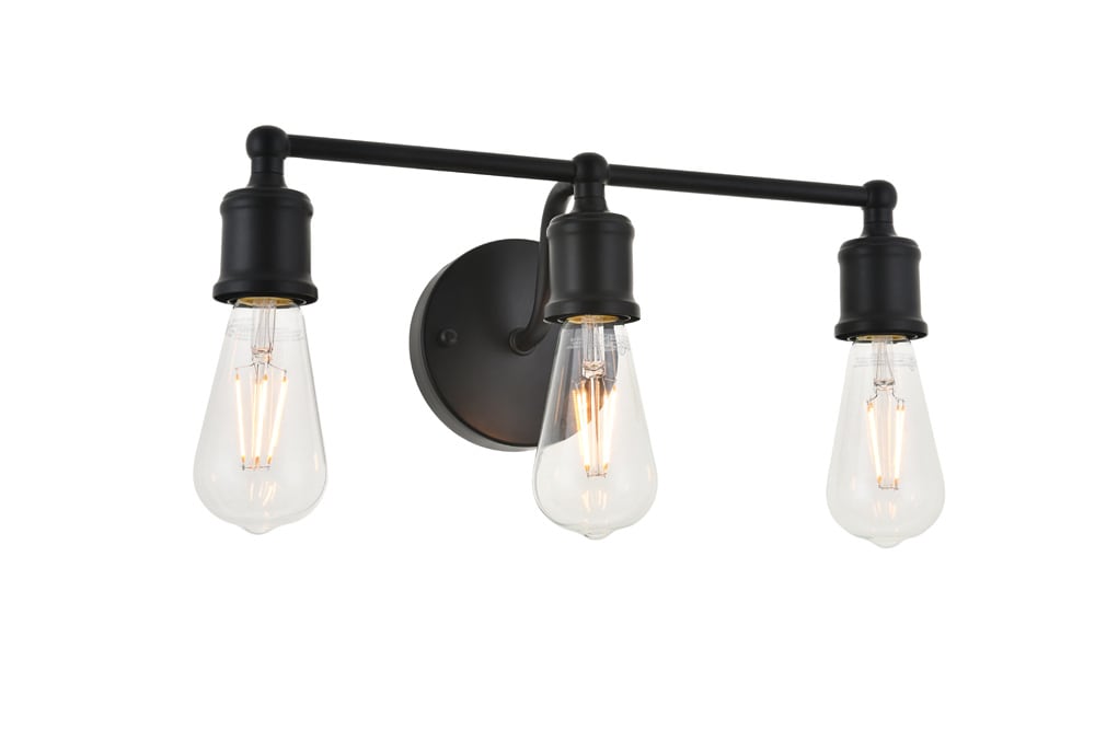Elegant Furniture & Lighting - Serif 3 light black Wall Sconce - LD4028W16BK veiw 7