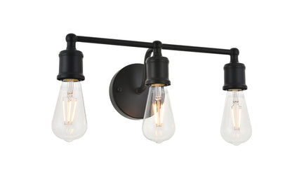 Elegant Furniture & Lighting - Serif 3 light black Wall Sconce - LD4028W16BK veiw 7