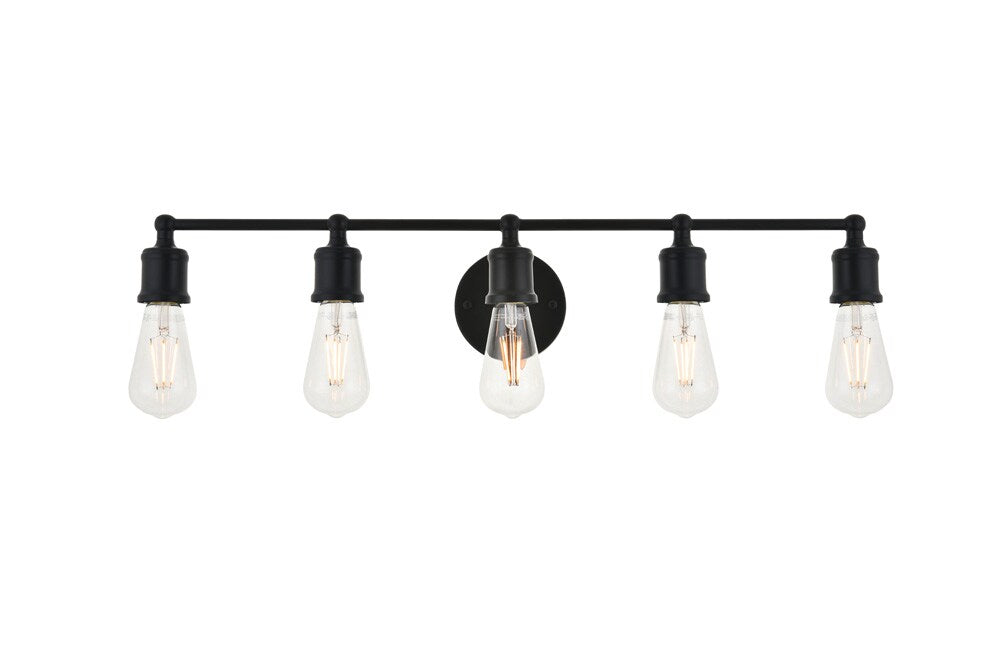 Elegant Furniture & Lighting - Serif 5 light black Wall Sconce - LD4028W29BK veiw 1