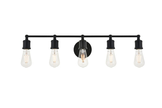 Elegant Furniture & Lighting - Serif 5 light black Wall Sconce - LD4028W29BK veiw 1