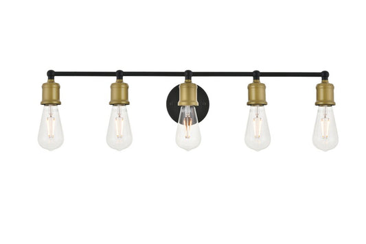 Elegant Furniture & Lighting - Serif 5 light brass and black Wall Sconce - LD4028W29BRB veiw 1