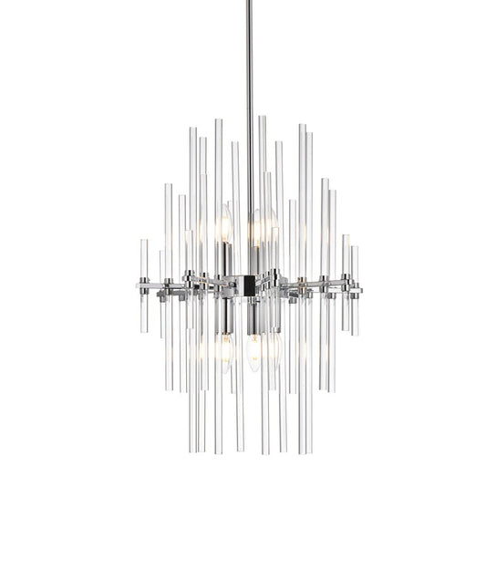 Elegant Furniture & Lighting - Sienna 17 inch crystal rod pendant in chrome - 2502D17C veiw 1