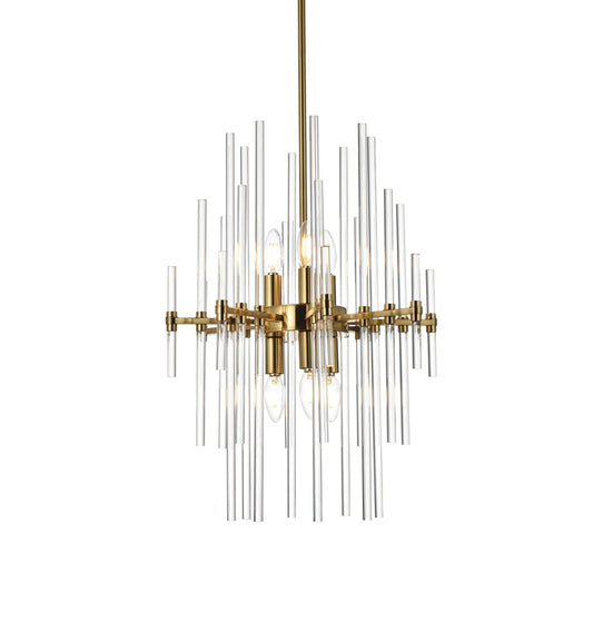 Elegant Furniture & Lighting - Sienna 17 inch crystal rod pendant in gold - 2502D17SG veiw 1