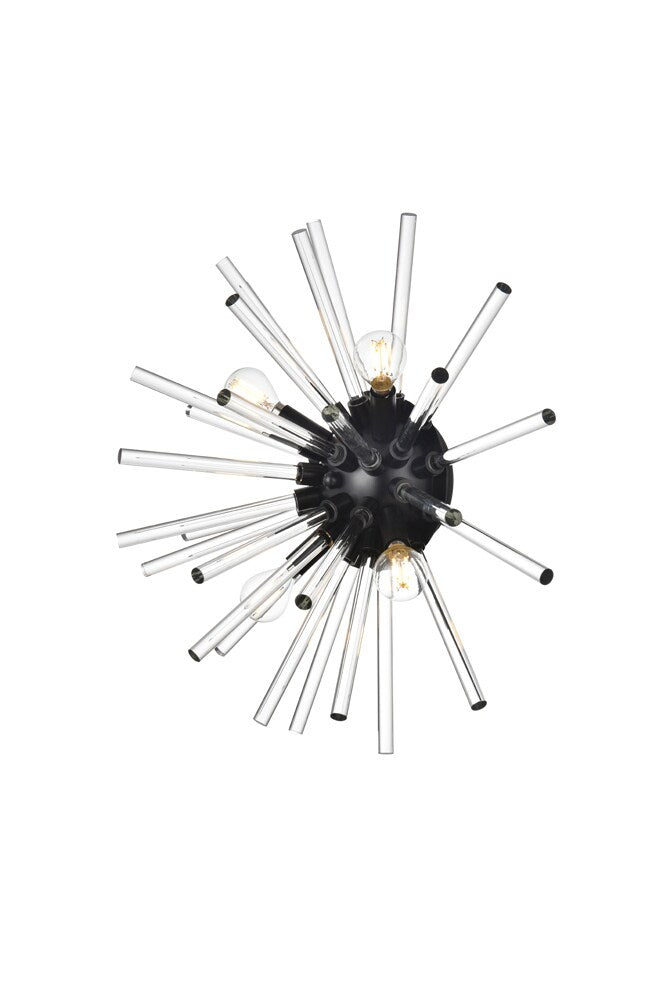 Elegant Furniture & Lighting - Sienna 18 inch crystal rod wall sconce in black - 2502W18BK veiw 1