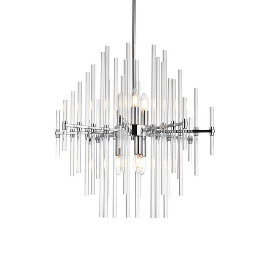 Elegant Furniture & Lighting - Sienna 23 inch crystal rod pendant in chrome - 2502D23C veiw 1