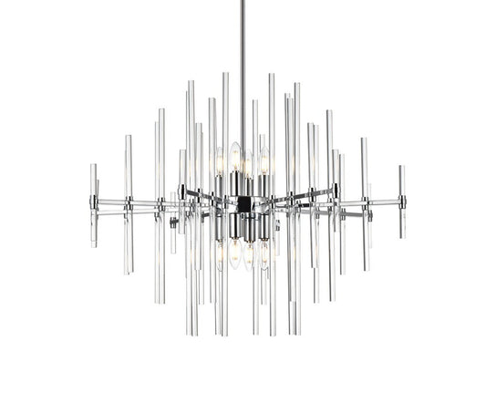 Elegant Furniture & Lighting - Sienna 31 inch crystal rod pendant in chrome - 2502D31C veiw 1