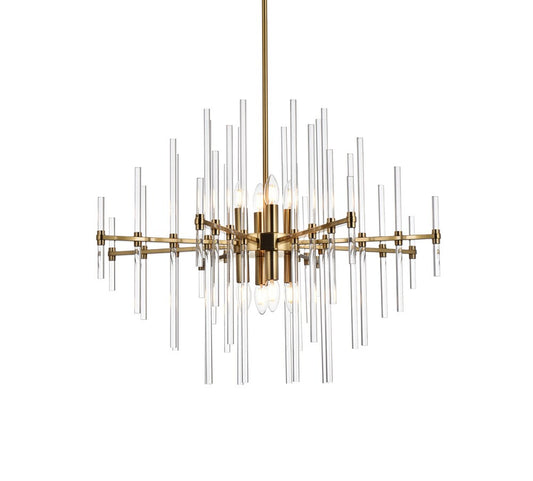 Elegant Furniture & Lighting - Sienna 31 inch crystal rod pendant in gold - 2502D31SG veiw 1