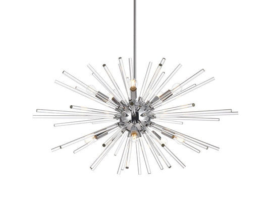 Elegant Furniture & Lighting - Sienna 32 inch crystal rod pendant in chrome - 2502D32C veiw 1