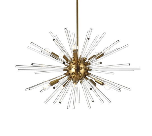 Elegant Furniture & Lighting - Sienna 32 inch crystal rod pendant in gold - 2502D32SG veiw 1