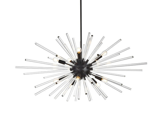 Elegant Furniture & Lighting - Sienna 42 inch crystal rod pendant in black - 2502D42BK veiw 1