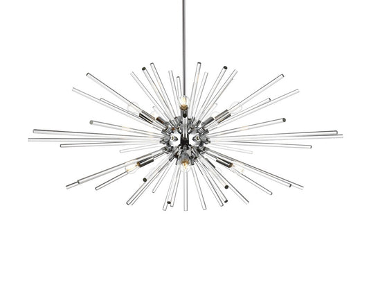 Elegant Furniture & Lighting - Sienna 46 inch crystal rod pendant in chrome - 2502D46C veiw 1