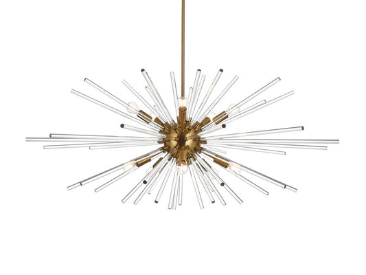 Elegant Furniture & Lighting - Sienna 46 inch crystal rod pendant in gold - 2502D46SG veiw 1
