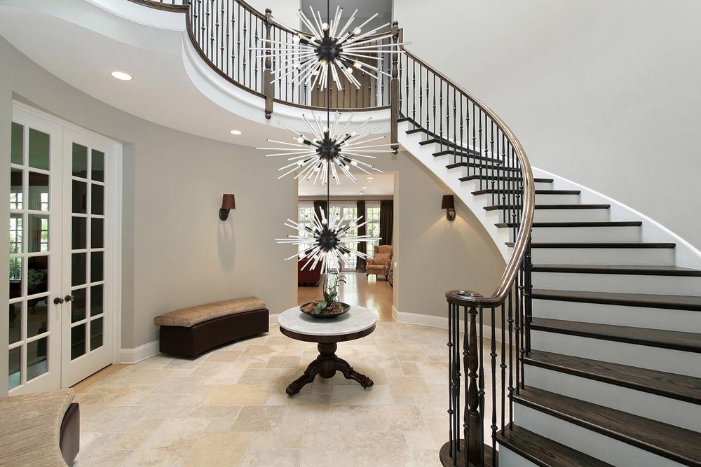Elegant Furniture & Lighting - Sienna 46 inch three tiers crystal starburst chandelier in black - 2502G46L3BK veiw 2