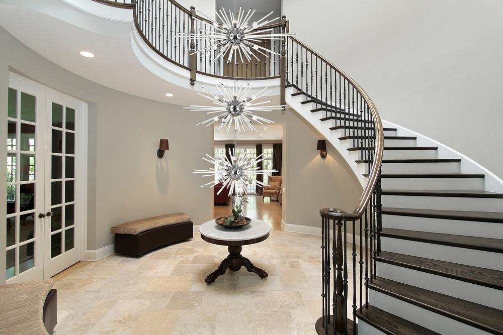 Elegant Furniture & Lighting - Sienna 46 inch three tiers crystal starburst chandelier in chrome - 2502G46L3C veiw 2