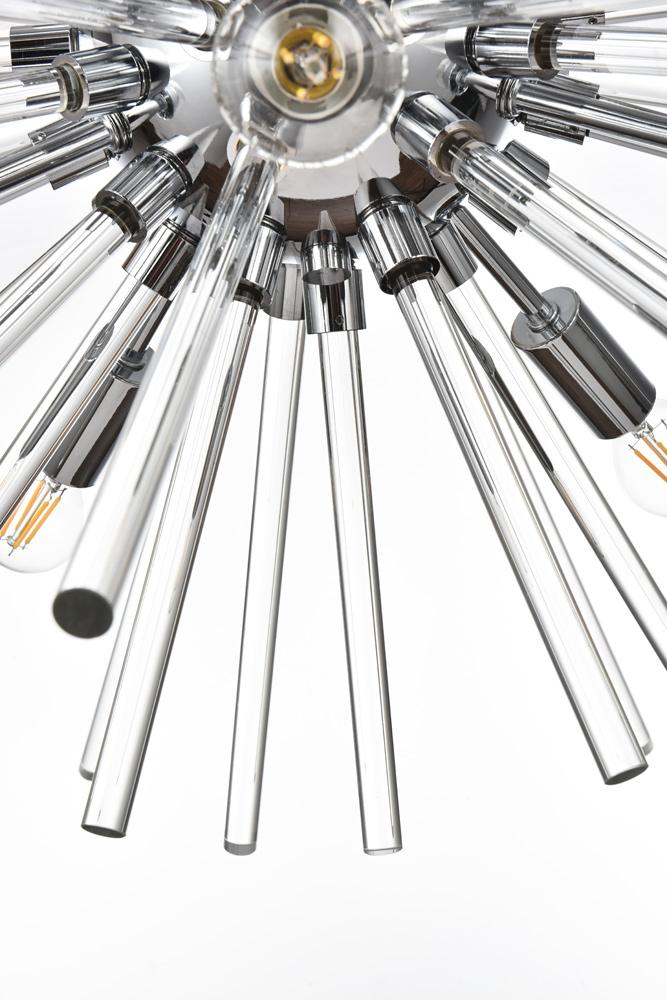 Elegant Furniture & Lighting - Sienna 46 inch three tiers crystal starburst chandelier in chrome - 2502G46L3C veiw 4