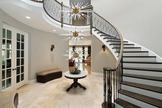 Elegant Furniture & Lighting - Sienna 46 inch three tiers crystal starburst chandelier in satin gold - 2502G46L3SG veiw 2