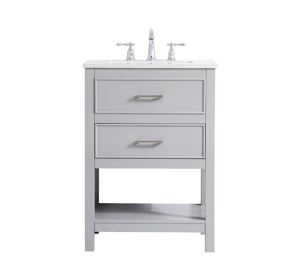 Elegant Furniture & Lighting - Sinclaire 24 inch Single Bathroom Vanity in Grey - VF19024GR veiw 1