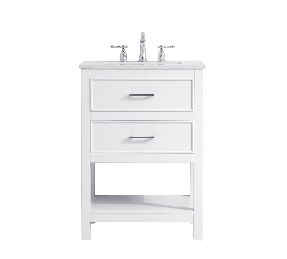 Elegant Furniture & Lighting - Sinclaire 24 inch Single Bathroom Vanity in White - VF19024WH veiw 1
