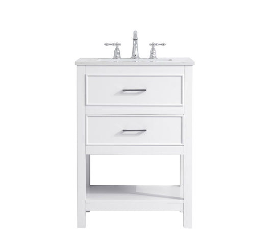 Elegant Furniture & Lighting - Sinclaire 24 inch Single Bathroom Vanity in White - VF19024WH veiw 1