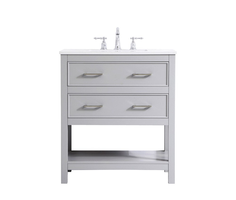 Elegant Furniture & Lighting - Sinclaire 30 inch Single Bathroom Vanity in Grey - VF19030GR veiw 1