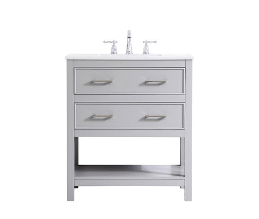Elegant Furniture & Lighting - Sinclaire 30 inch Single Bathroom Vanity in Grey - VF19030GR veiw 1