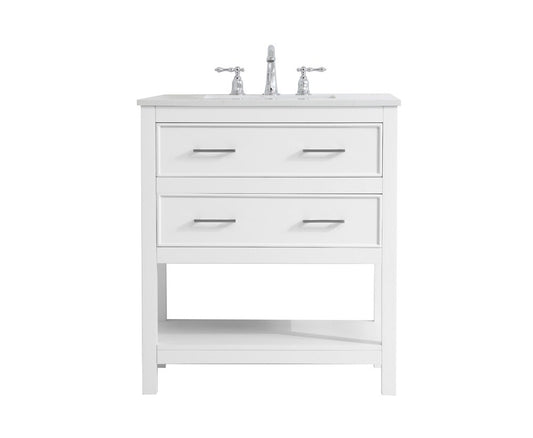 Elegant Furniture & Lighting - Sinclaire 30 inch Single Bathroom Vanity in White - VF19030WH veiw 1