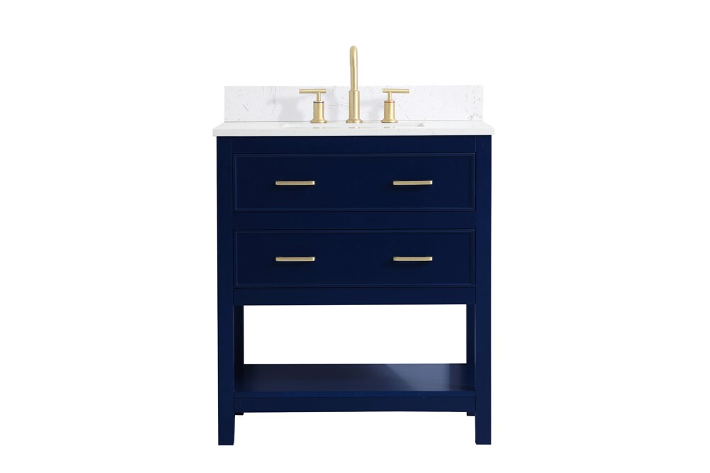 Elegant Furniture & Lighting - Sinclaire 30 inch Single Bathroom Vanity in Blue with Backsplash - VF19030BL-BS veiw 1