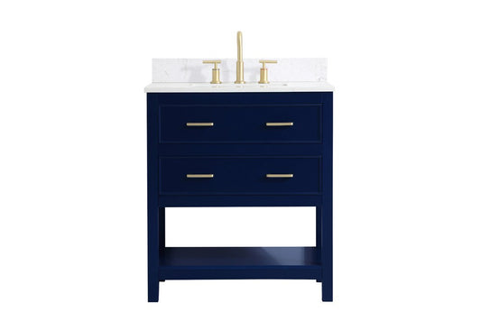 Elegant Furniture & Lighting - Sinclaire 30 inch Single Bathroom Vanity in Blue with Backsplash - VF19030BL-BS veiw 1