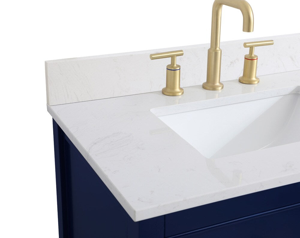 Elegant Furniture & Lighting - Sinclaire 30 inch Single Bathroom Vanity in Blue with Backsplash - VF19030BL-BS veiw 5
