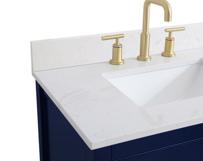 Elegant Furniture & Lighting - Sinclaire 30 inch Single Bathroom Vanity in Blue with Backsplash - VF19030BL-BS veiw 5