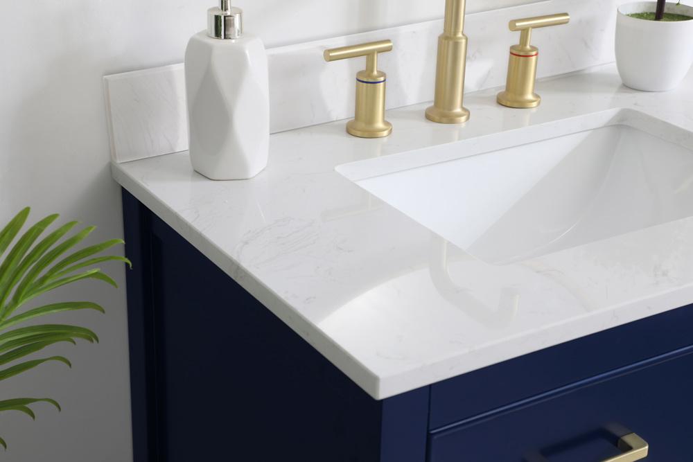 Elegant Furniture & Lighting - Sinclaire 30 inch Single Bathroom Vanity in Blue with Backsplash - VF19030BL-BS veiw 10