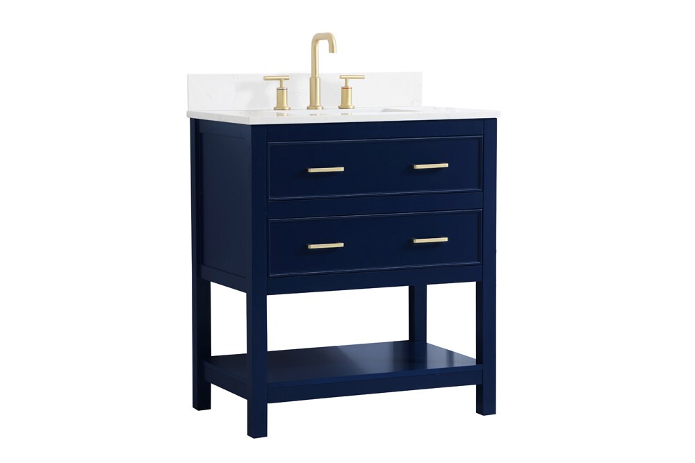 Elegant Furniture & Lighting - Sinclaire 30 inch Single Bathroom Vanity in Blue with Backsplash - VF19030BL-BS veiw 13