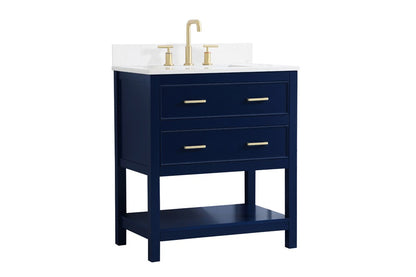 Elegant Furniture & Lighting - Sinclaire 30 inch Single Bathroom Vanity in Blue with Backsplash - VF19030BL-BS veiw 13