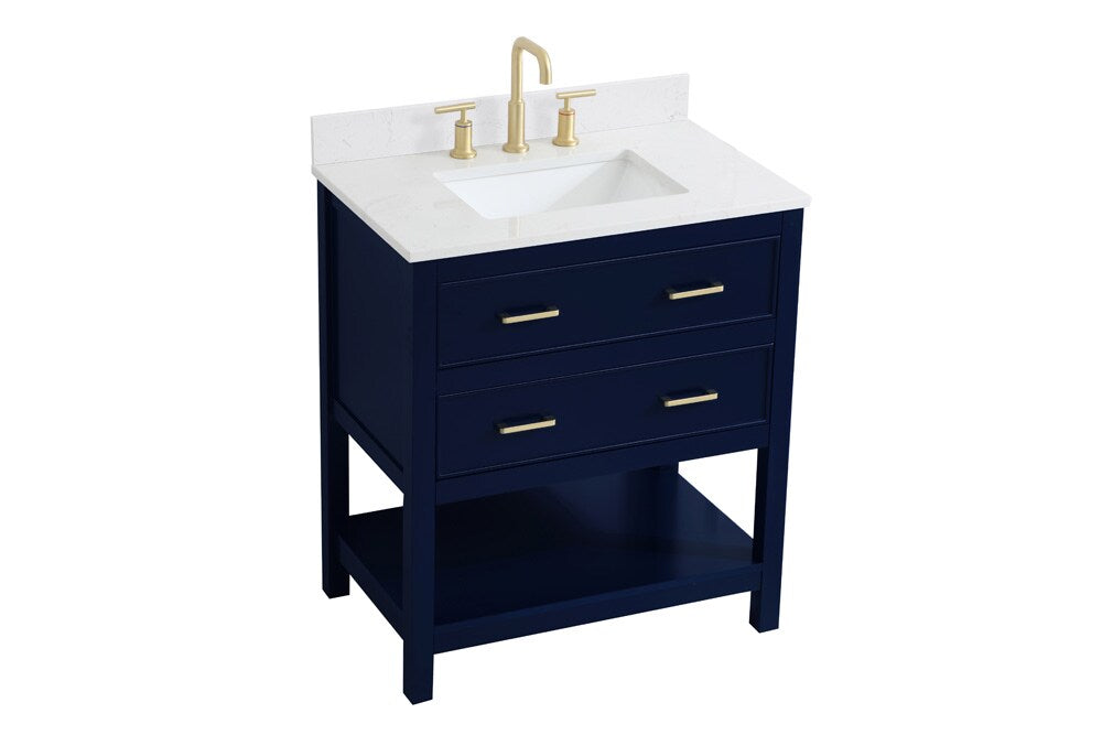 Elegant Furniture & Lighting - Sinclaire 30 inch Single Bathroom Vanity in Blue with Backsplash - VF19030BL-BS veiw 14