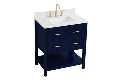 Elegant Furniture & Lighting - Sinclaire 30 inch Single Bathroom Vanity in Blue with Backsplash - VF19030BL-BS veiw 14