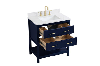 Elegant Furniture & Lighting - Sinclaire 30 inch Single Bathroom Vanity in Blue with Backsplash - VF19030BL-BS veiw 15