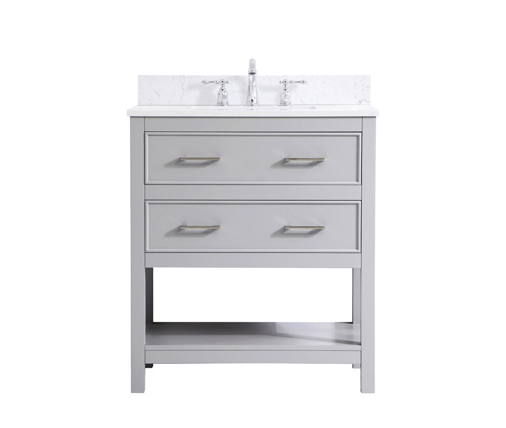 Elegant Furniture & Lighting - Sinclaire 30 inch Single Bathroom Vanity in Grey with Backsplash - VF19030GR-BS veiw 1