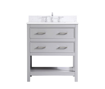 Elegant Furniture & Lighting - Sinclaire 30 inch Single Bathroom Vanity in Grey with Backsplash - VF19030GR-BS veiw 1