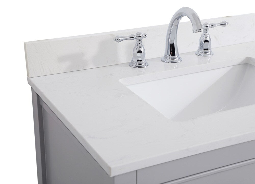Elegant Furniture & Lighting - Sinclaire 30 inch Single Bathroom Vanity in Grey with Backsplash - VF19030GR-BS veiw 4