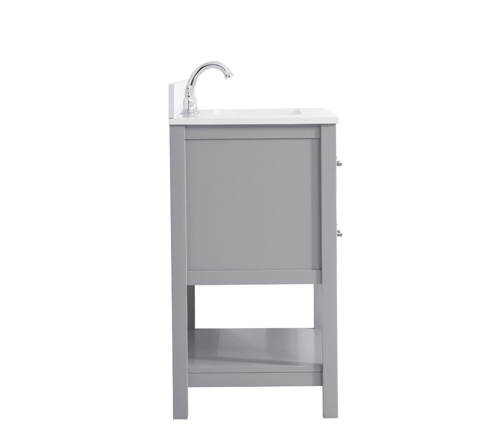 Elegant Furniture & Lighting - Sinclaire 30 inch Single Bathroom Vanity in Grey with Backsplash - VF19030GR-BS veiw 7