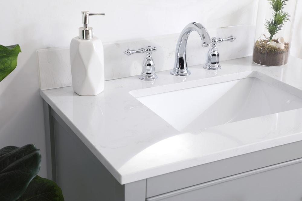 Elegant Furniture & Lighting - Sinclaire 30 inch Single Bathroom Vanity in Grey with Backsplash - VF19030GR-BS veiw 10
