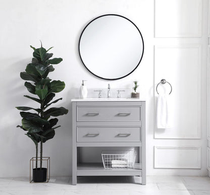 Elegant Furniture & Lighting - Sinclaire 30 inch Single Bathroom Vanity in Grey with Backsplash - VF19030GR-BS veiw 12