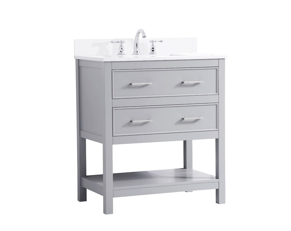 Elegant Furniture & Lighting - Sinclaire 30 inch Single Bathroom Vanity in Grey with Backsplash - VF19030GR-BS veiw 13
