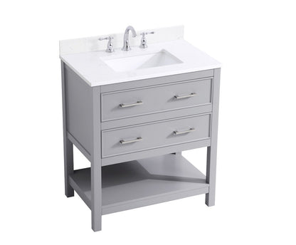Elegant Furniture & Lighting - Sinclaire 30 inch Single Bathroom Vanity in Grey with Backsplash - VF19030GR-BS veiw 14