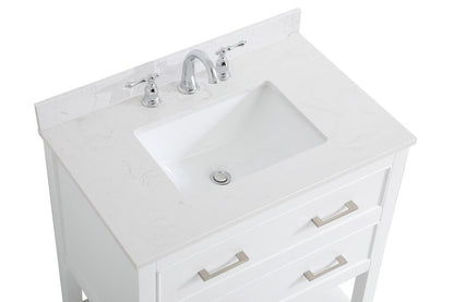 Elegant Furniture & Lighting - Sinclaire 30 inch Single Bathroom Vanity in White with Backsplash - VF19030WH-BS veiw 3